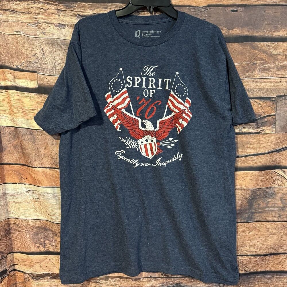 Revolutionary Spaces Shirt XL Spirit Of 76 Equality Over Inequality Eagle USA
